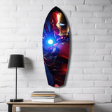 Red Armored Tech Hero Pop Art Glass Wall Art.