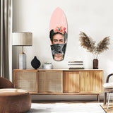 Floral Crown Woman Surreal Tempered Glass Wall Art.