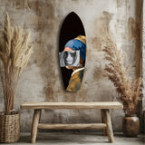Pearl Earring Modern Renaissance Glass Wall Art - 90x30 cm