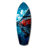 Red Racing Car Speed Tempered Glass Wall Art.