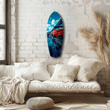 Red Racing Car Speed Tempered Glass Wall Art.