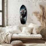 Motorcycle Speed Rain Close-Up Tempered Glass Wall Art.