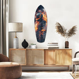 Flaming Helmet Motorcycle Rider Tempered Glass Wall Art.
