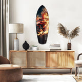 Phoenix Wings Motorcycle Fire Tempered Glass Wall Art.