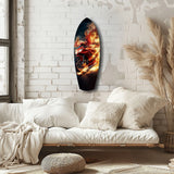 Phoenix Wings Motorcycle Fire Tempered Glass Wall Art.