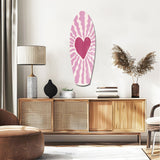 Pink Heart Burst Minimal Glass Wall Art.
