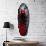 Red Hooded Phantom Dark Fantasy Glass Wall Art.