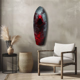 Red Hooded Phantom Dark Fantasy Glass Wall Art.