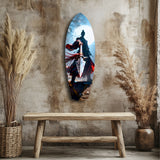 Samurai Spear Moonlight Glass Wall Art.