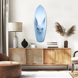 Pale Blue Rabbit Red Eyes Minimal Glass Wall Art.