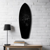 Snarling Black Wolf Dark Glass Wall Art.