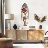 Bronze Female Figure White Paint Glass Wall Art.