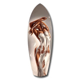 Bronze Female Figure White Paint Glass Wall Art.