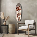 Bronze Female Figure White Paint Glass Wall Art.