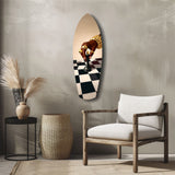 Gold Jewelry Hand Chess Queen Glass Wall Art.