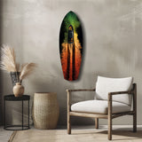 Smoke Trail Speedboat Aerial Glass Wall Art.