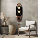 Brain Flowers Roots Surreal Glass Wall Art.
