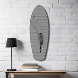 Optical Zebra Wave Lines Glass Wall Art.