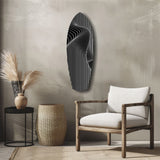 Op Art Wave Pinstripe Geometric Glass Wall Art.