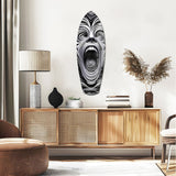 Screaming Face Op Art Swirl Surreal Glass Wall Art.