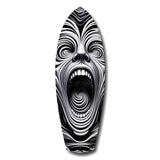 Screaming Face Op Art Swirl Surreal Glass Wall Art.