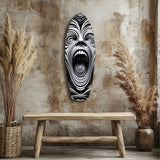 Screaming Face Op Art Swirl Surreal Glass Wall Art.