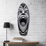 Screaming Face Op Art Swirl Surreal Glass Wall Art.