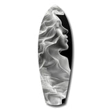 Ethereal Smoke Woman Profile Glass Wall Art.
