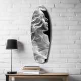 Ethereal Smoke Woman Profile Glass Wall Art.