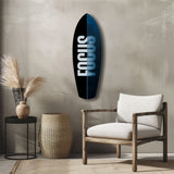 Focus Typography Split Motivational Glass Wall Art.