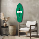 Alien Sign Quirky Humor Illustration Glass Wall Art.