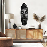 Smoke Sleeping Woman Dark Portrait Glass Wall Art.
