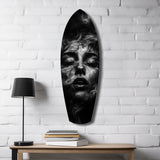 Smoke Sleeping Woman Dark Portrait Glass Wall Art.