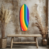 Cuadro de cristal Rayas arcoíris vibrantes - 90x30 cm