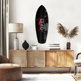 Geometric Symbols Red Splatter Gamer Glass Wall Art.