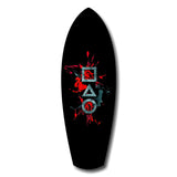 Geometric Symbols Red Splatter Gamer Glass Wall Art.