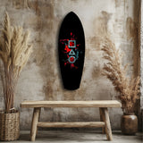 Geometric Symbols Red Splatter Gamer Glass Wall Art.