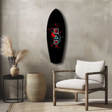 Geometric Symbols Red Splatter Gamer Glass Wall Art.