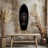 Crowned Lion King Regal Majesty Glass Wall Art.