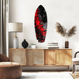 Red Black Graffiti Street Art Glass Wall Art.