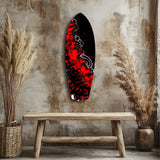 Red Black Graffiti Street Art Glass Wall Art - 90x30 cm