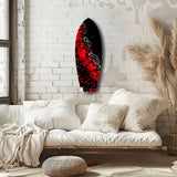 Red Black Graffiti Street Art Glass Wall Art.