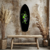 Geometric Symbols Green Splatter Gamer Glass Wall Art.