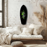 Geometric Symbols Green Splatter Gamer Glass Wall Art.