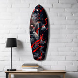 Samurai Katana Cherry Blossom Smoke Glass Wall Art.