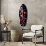 Samurai Katana Cherry Blossom Smoke Glass Wall Art.