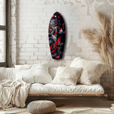 Samurai Katana Cherry Blossom Smoke Glass Wall Art.