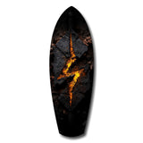 Lightning Bolt Burning Stone Glow Glass Wall Art