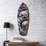 Skull Pile Snake Gothic Memento Mori Glass Wall Art.