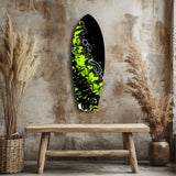 Neon Green Black Graffiti Street Art Glass Wall Art.
